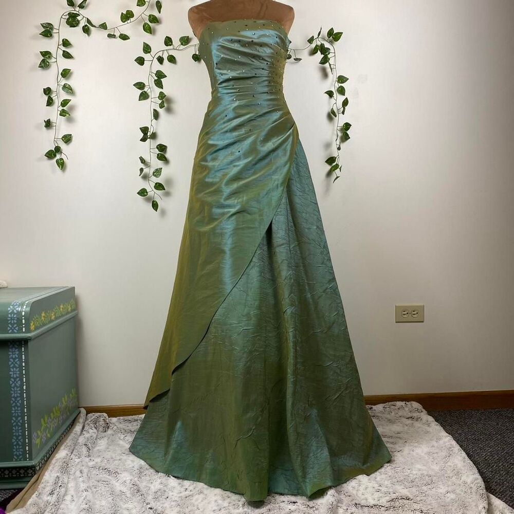 Vintage y2k Amelie sequin fairy prom dress Green sleeveless